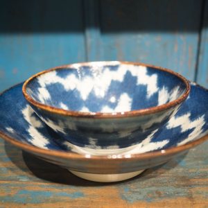 Cuenco Azul Índigo Cerámica Japonesa